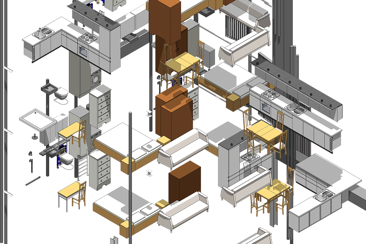 Detail close up of furniture and equipment
